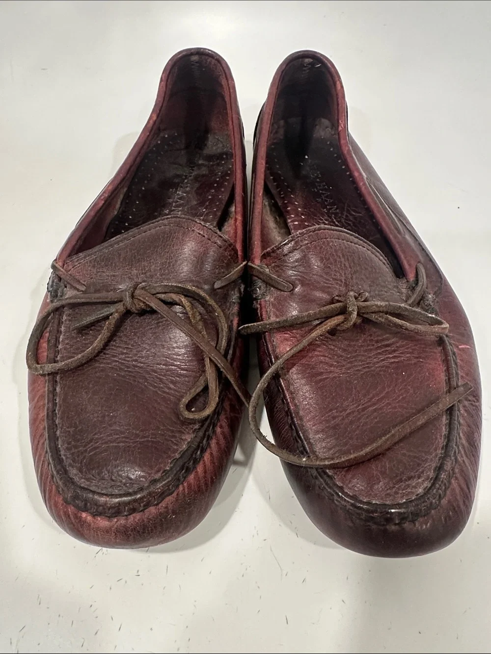 Cole Haan Men's Burgundy Leather Boat Shoes